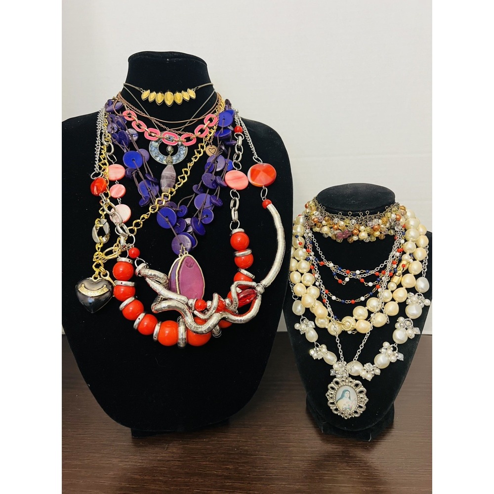 Vintage to Now 15 Necklaces jewelry Bundle Lot for wear & Craft